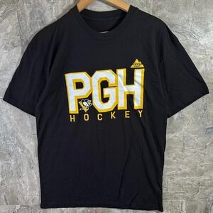 PGH Pittsburgh Penguins black hockey tee Size L #NHL #hockey